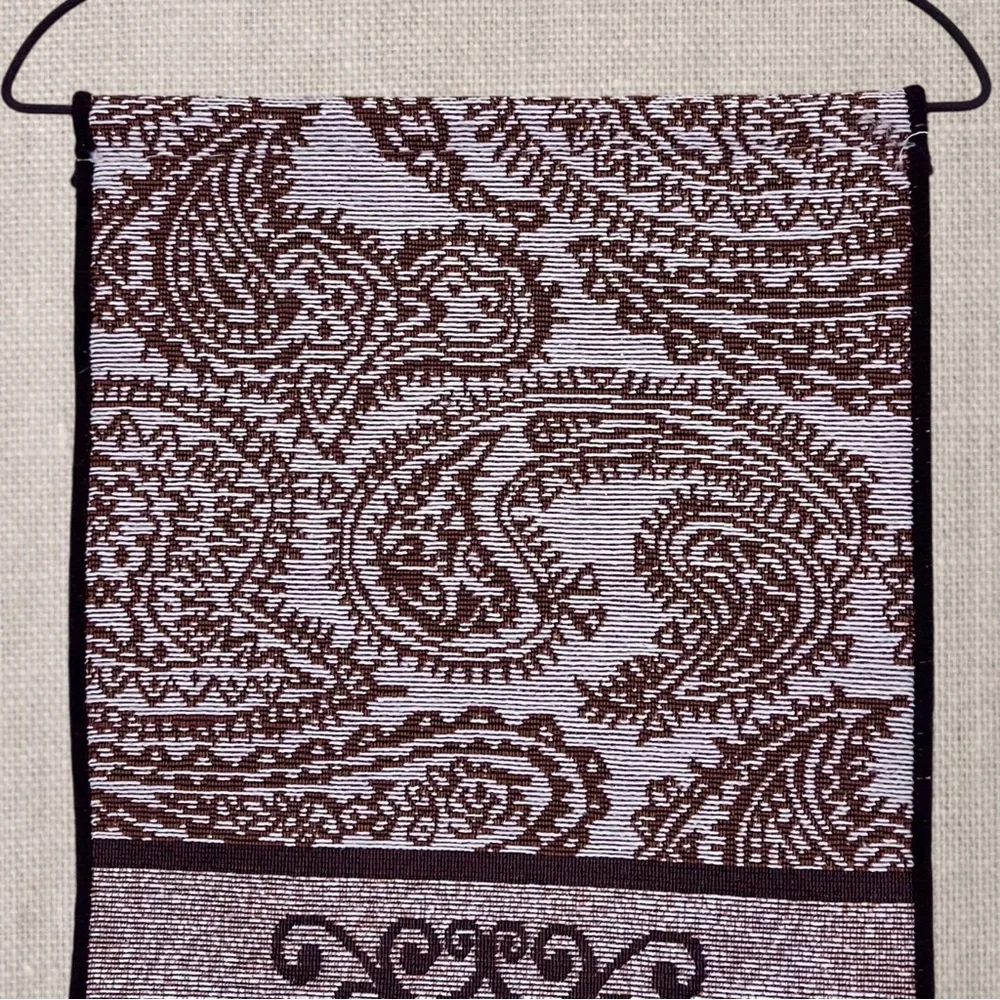 Brown and Tan Scripture Wall Hanging Decor Bell Pull Tapestry Style